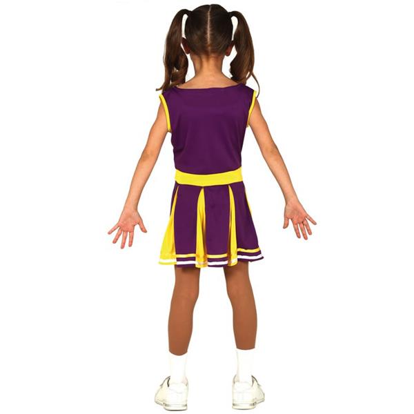 Fato Cheerleader Roxo e Amarelo USA, Criança