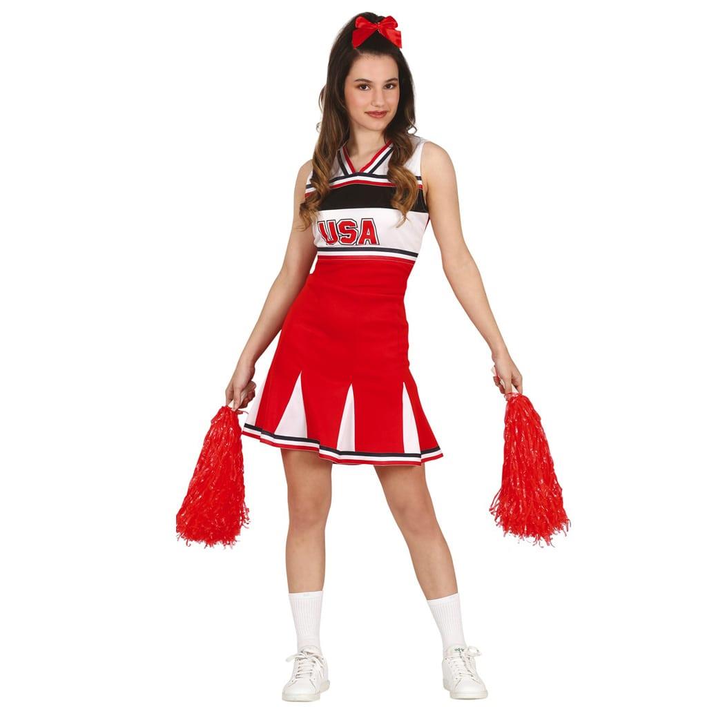 Fato Cheerleader Vermelho e Branco USA, Adolescente