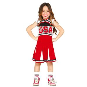 Fato Cheerleader Vermelho e Branco USA, Criança