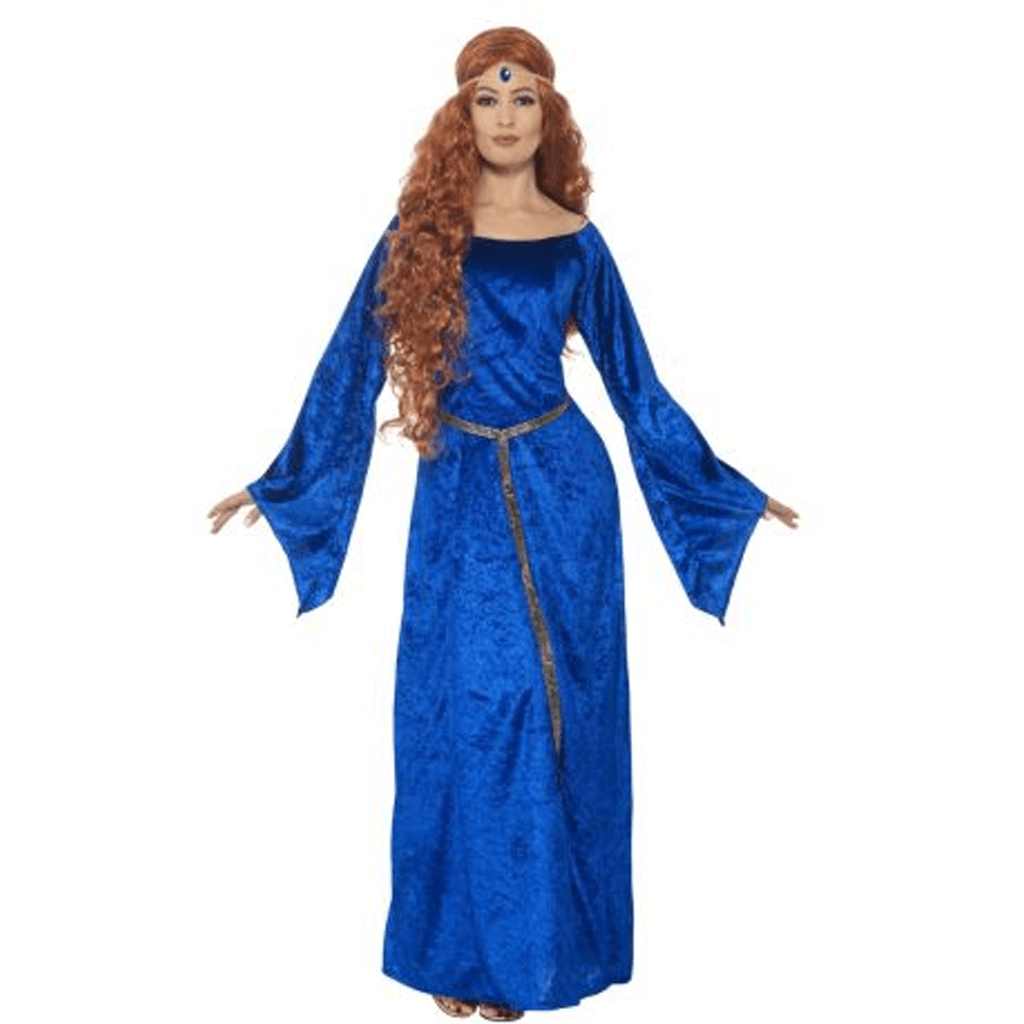 Fato Dama Medieval Azul, Adulto