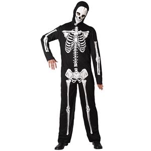 Fato Esqueleto com Capuz Caveira, Adulto
