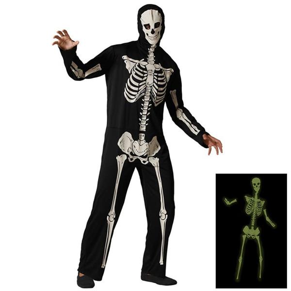 Fato Esqueleto Glow in the Dark, Adulto