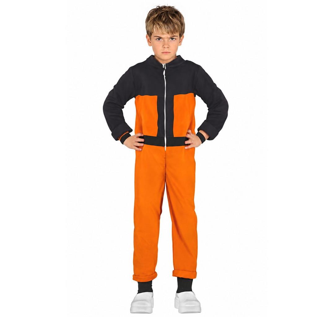 Fato Macacão Ninja Laranja e Preto Shippuden, Criança Fato Macacão Ninja Laranja e Preto Shippuden, Criança