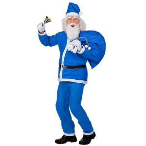 Fato Pai Natal Simpático Azul, Adulto