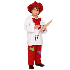 Fato Pintor com Boina Vermelha , Criança