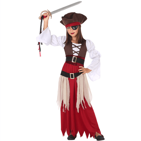 Fato Pirata Castanho, Menina
