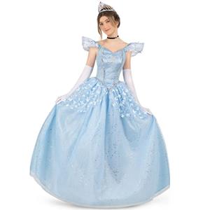 Fato Princesa Encantada Azul, Adulto