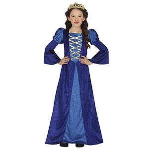 Fato Princesa Medieval Azul, Criança
