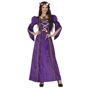 Fato Princesa Medieval Roxa, Adulto