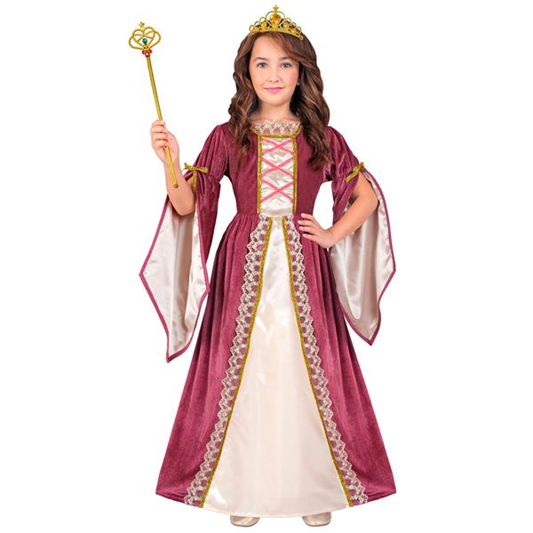 Fato Princesa Nobre Medieval Rosa, Criança
