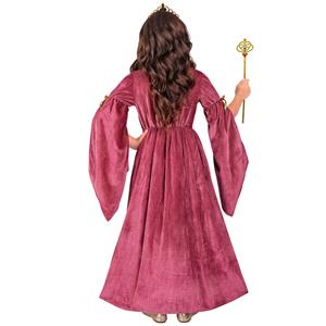 Fato Princesa Nobre Medieval Rosa, Criança