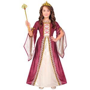 Fato Princesa Nobre Medieval Rosa, Criança