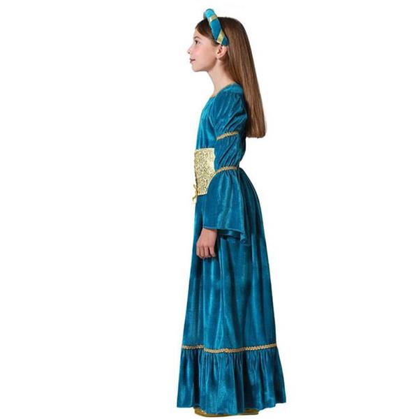 Fato Rainha Medieval Azul, Criança