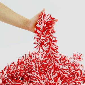 Festão Plástico Dupla Cor Branco e Vermelho, 9 cm x 12 mt
