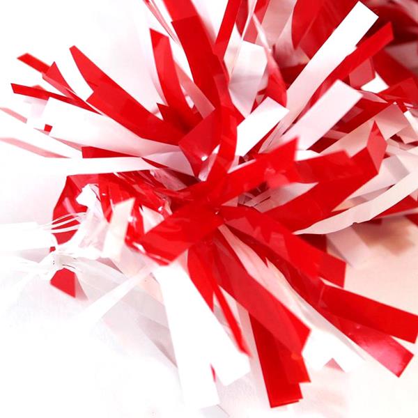 Festão Plástico Dupla Cor Branco e Vermelho, 9 cm x 12 mt