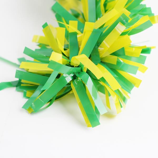 Festão Plástico Dupla Cor Verde e Amarelo, 9 cm x 12 mt