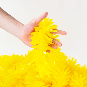 Festão Plástico Liso Amarelo Popular, 9 cm x 12 mt