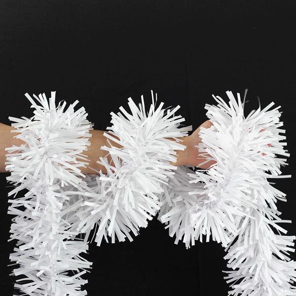 Festão Plástico Liso Branco, 17 cm x 12 mt