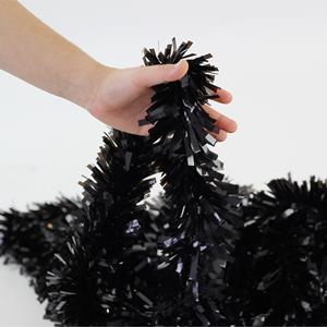Festão Plástico Liso Preto Popular, 9 cm x 12 mt