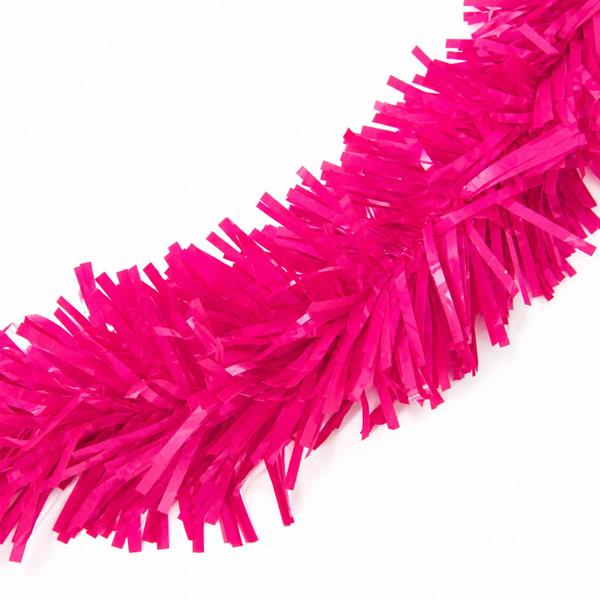 Festão Plástico Liso Rosa, 17 cm x 12 mt