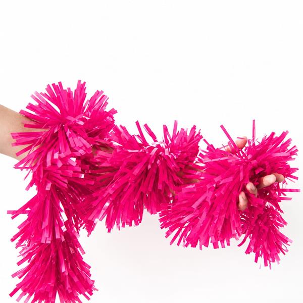 Festão Plástico Liso Rosa, 17 cm x 12 mt