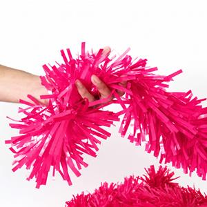 Festão Plástico Liso Rosa, 17 cm x 12 mt