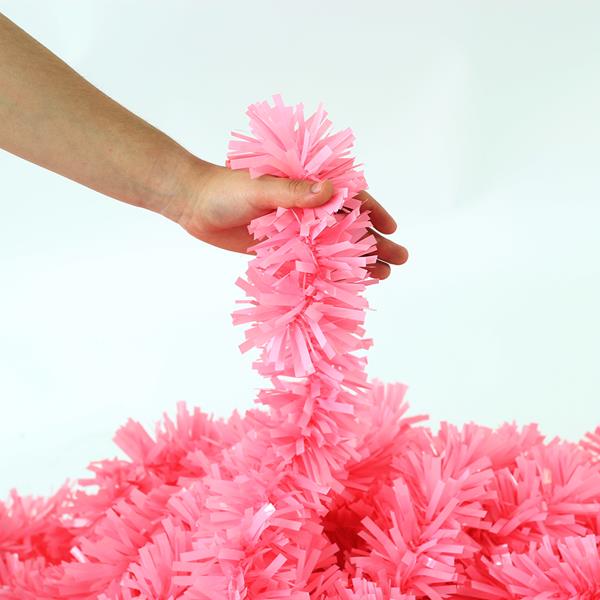 Festão Plástico Liso Rosa Claro Popular, 9 cm x 12 mt