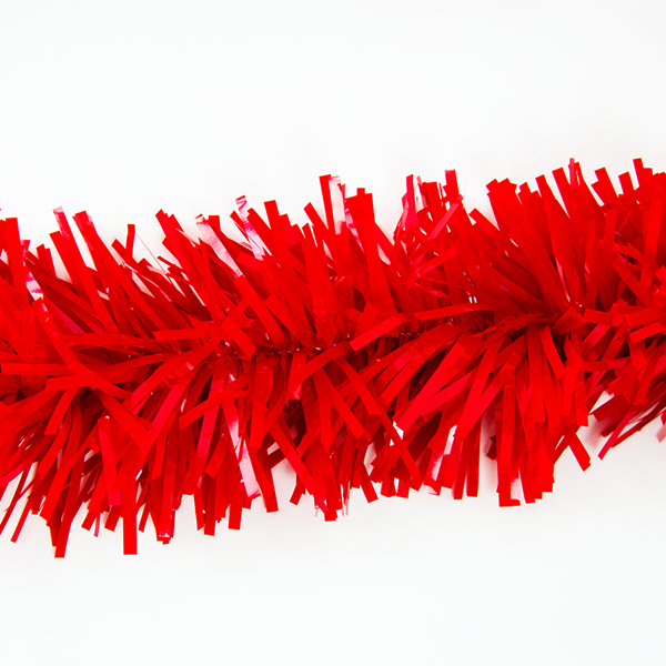 Festão Plástico Liso Vermelho, 17 cm x 12 mt
