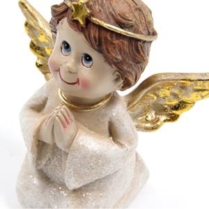 Figura Anjo com Asas Douradas em Marfinite