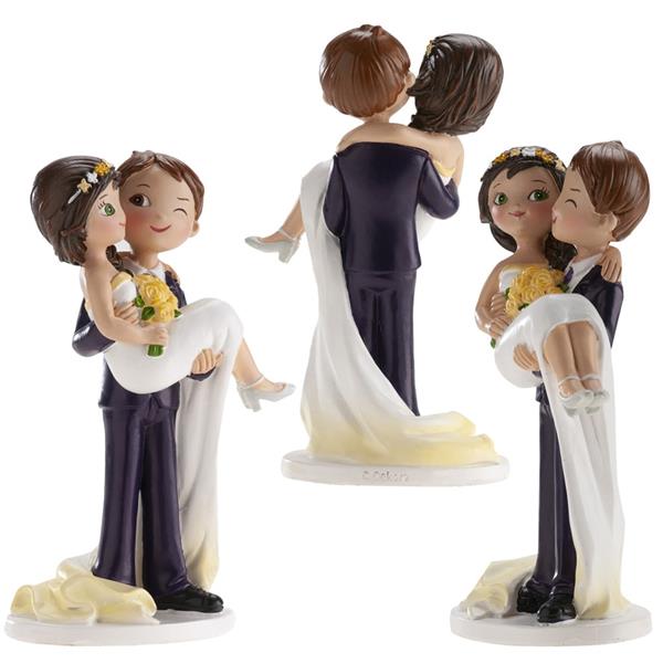 Figura Casal de Noivos com Noiva ao Colo