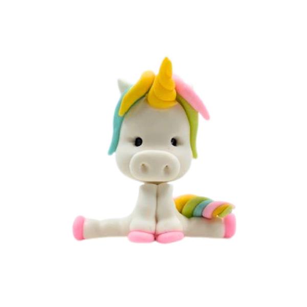 Figura Unicórnio Sentado em Biscuit