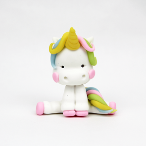 Figura Unicórnio sentado em Biscuit