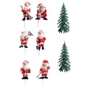 Figuras Decorativas para Bolos Pai Natal na Floresta, 6 unid.