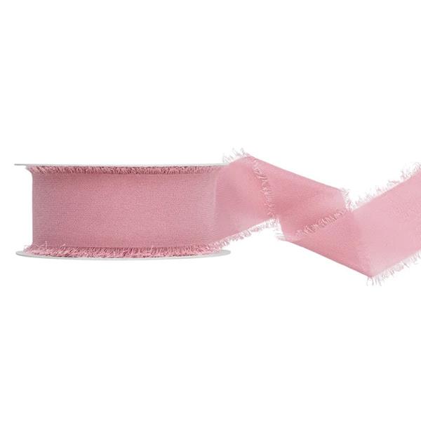 Fita Chiffon Desfiada Rosa Decorativa, 10 mt