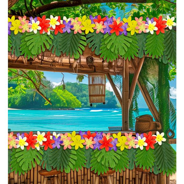 Flores e Folhas Tropicais Decorativas