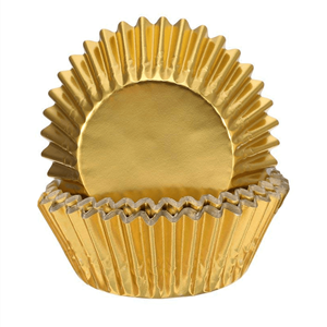 Formas Cupcake em Papel Dourado, 24 unid.