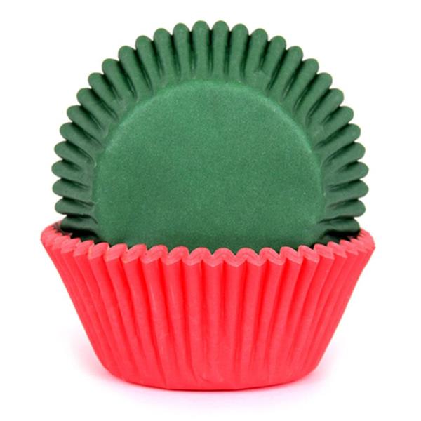 Formas Cupcake Vermelho e Verde, 50 unid.