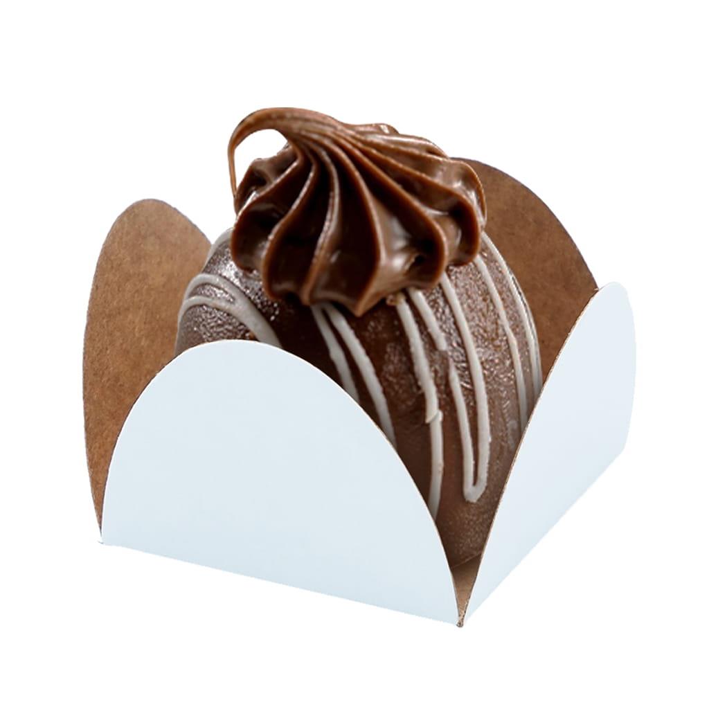 Forminhas para Doces Dupla Face Branco e Kraft, 50 unid.