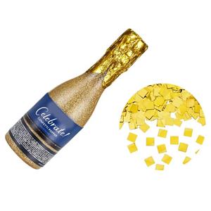 Garrafa de Champanhe Lança Confetis Dourados