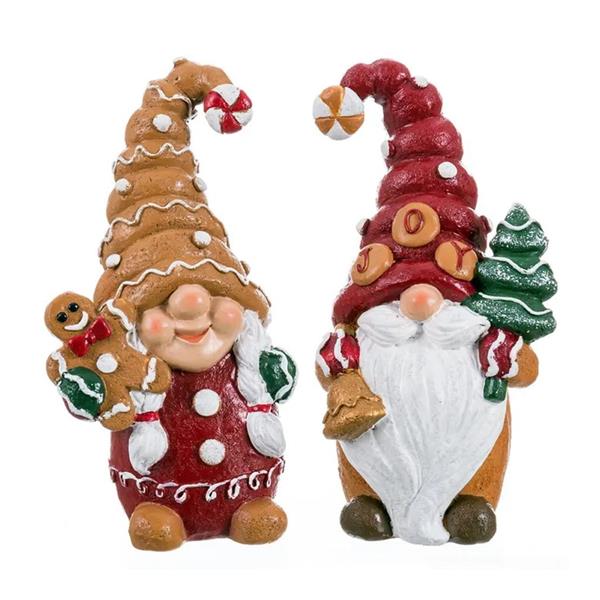 Gnomo de Natal com Doces em Resina