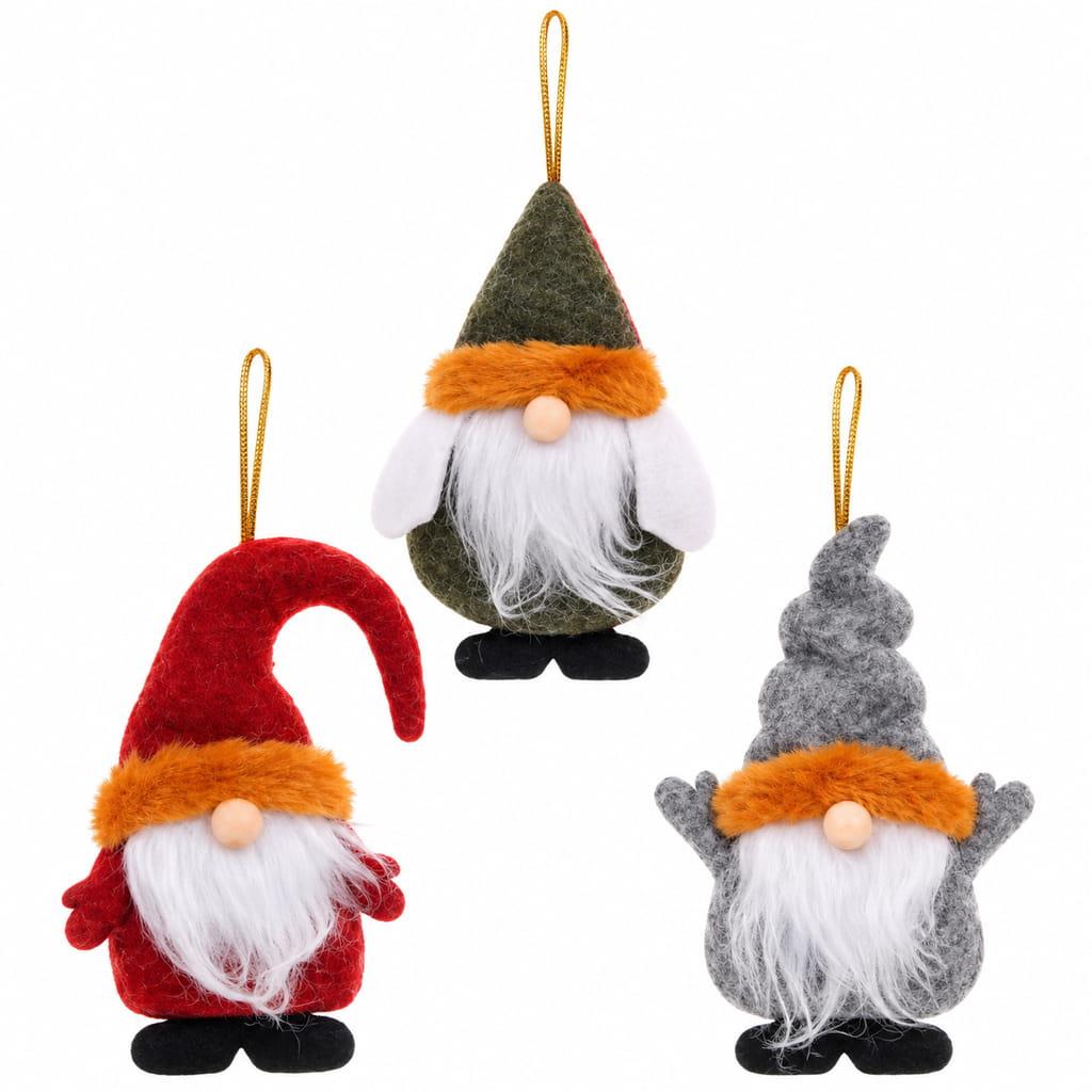 Gnomo de Natal para Pendurar, 12 cm.