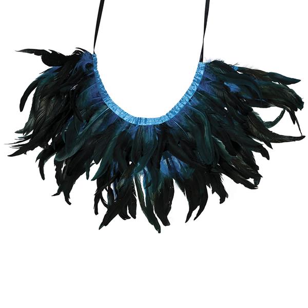 Gola de Penas Azul e Preto, Adulto