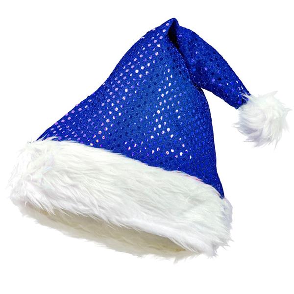 Gorro Pai Natal Azul com Brilhantes