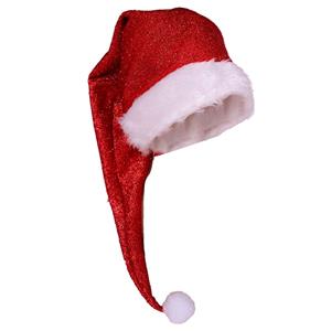 Gorro Pai Natal Longo Vermelho Brilhante Gorro Pai Natal Longo Vermelho Brilhante