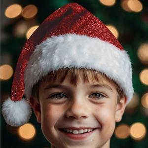 Gorro Pai Natal Vermelho Brilhante, Criança