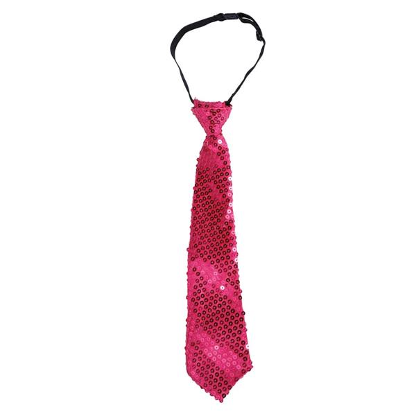 Gravata Rosa com Lantejoulas