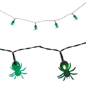 Grinalda 10 Aranhas Verdes com Luz, 1,60 mt