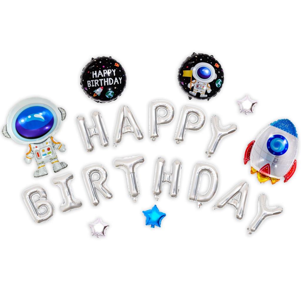 Grinalda Balões Happy Birthday Espaço