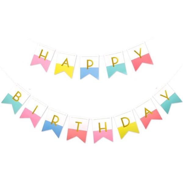 Grinalda Bandeiras Happy Birthday Multicolor, 500 cm
