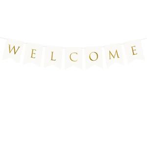 Grinalda Banner Welcome Branca, 95 cm